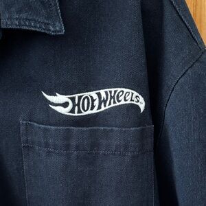 Forever 21 x Hot Wheels Graphic button up denim short sleeve